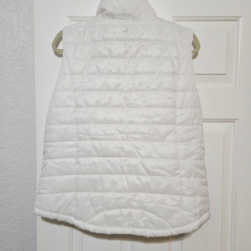 Rue 21 Womens White Quilted Puffer Vest Full Zip Stand Collar XL - Picture 5 of 6
